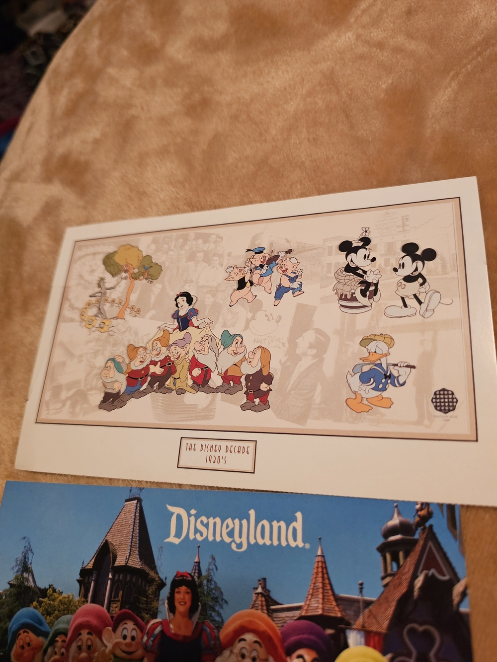 Disney (2) Post Cards Print in Cream, Pastel Blue, Yellow and Black 💛🖤